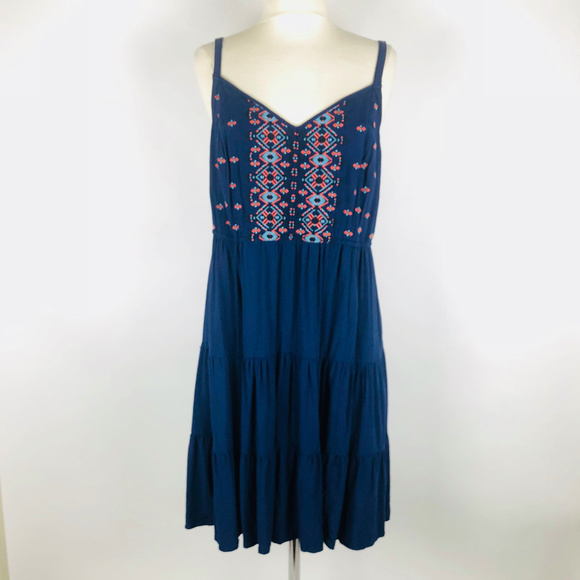 torrid Dresses & Skirts - TORRID Blue Embroidered Boho Summer Dress 1x